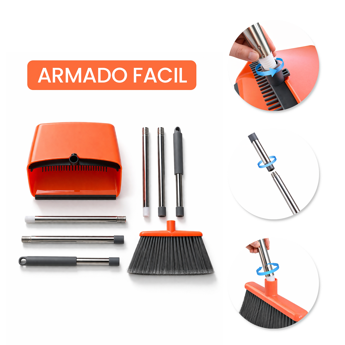 Escoba, Recogedor Y Cepillo 3 En 1 Plegable (Envio gratis)