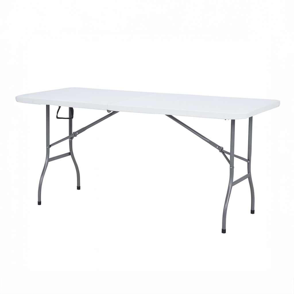 Mesas plegables de plástico blancas para eventos, hogar y negocio
