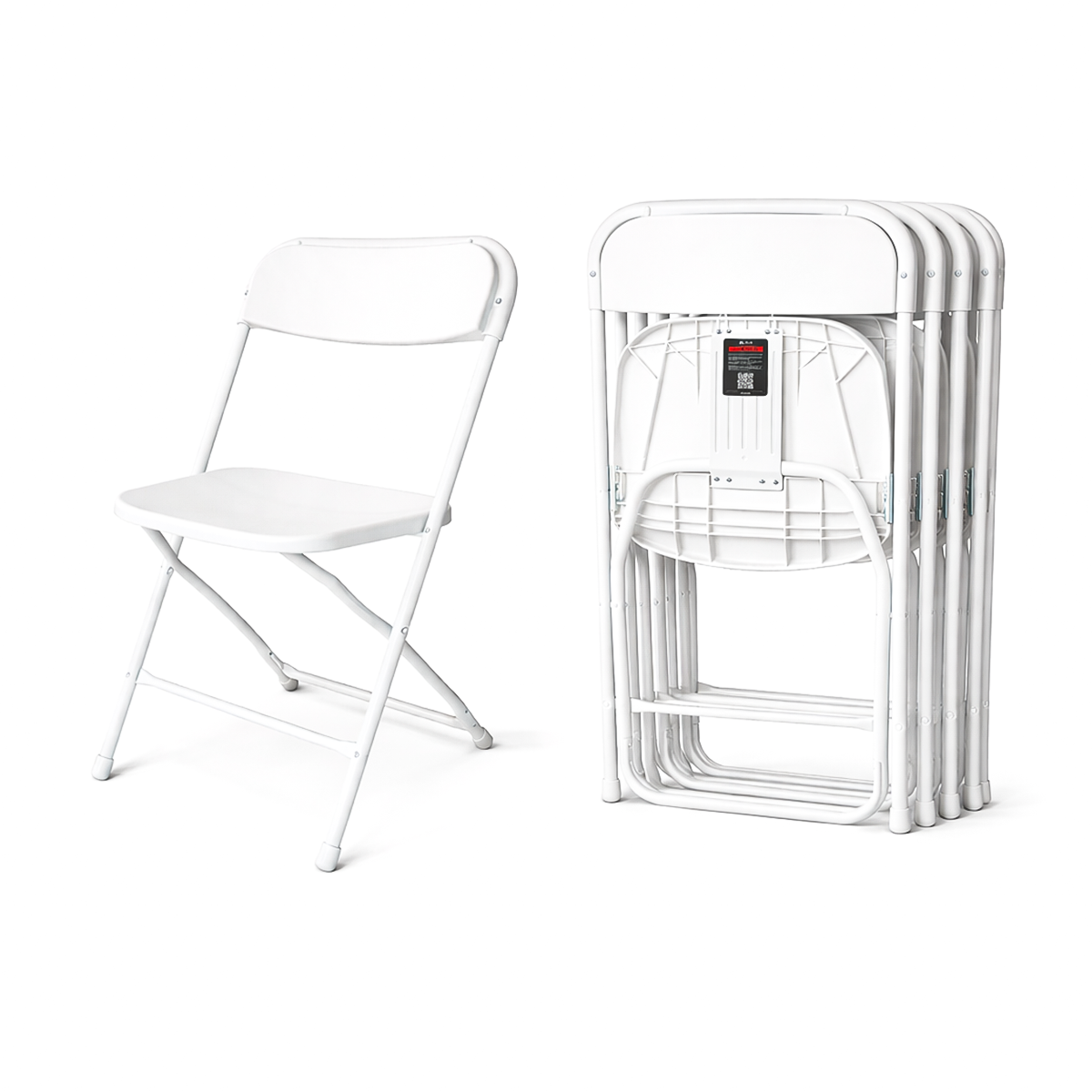 Paquete 6 Sillas Plegables Blancas Plástico Resistentes