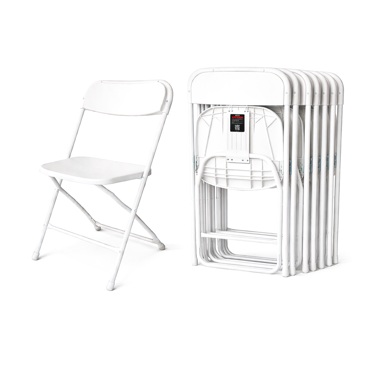 Paquete 8 Sillas Plegables Blancas Plástico Resistentes