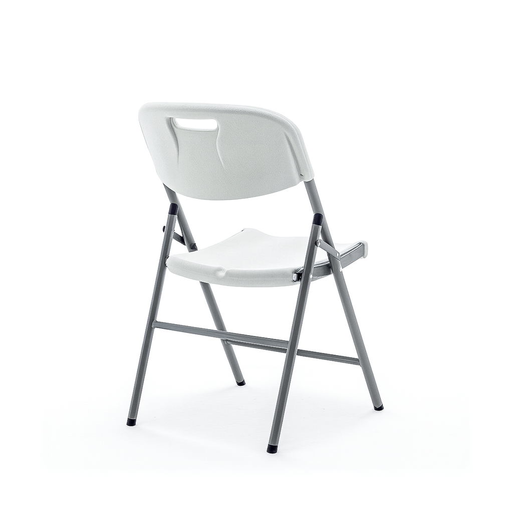 Paquete 4 Sillas Plegables Blancas Plástico Resistentes