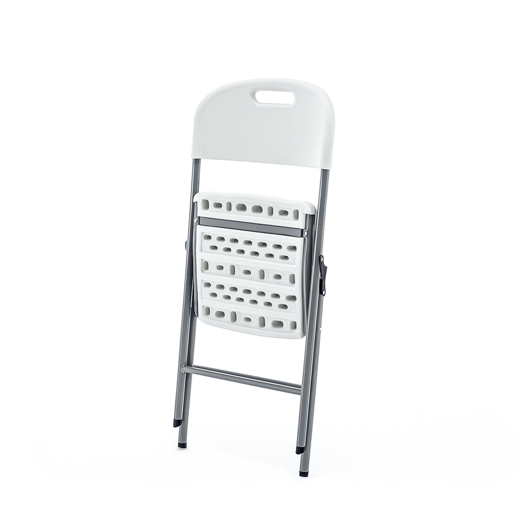 Paquete 4 Sillas Plegables Blancas Plástico Resistentes