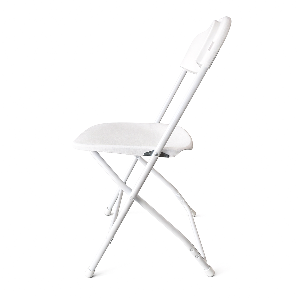Paquete 4 Sillas Plegables Blancas Plástico Resistentes