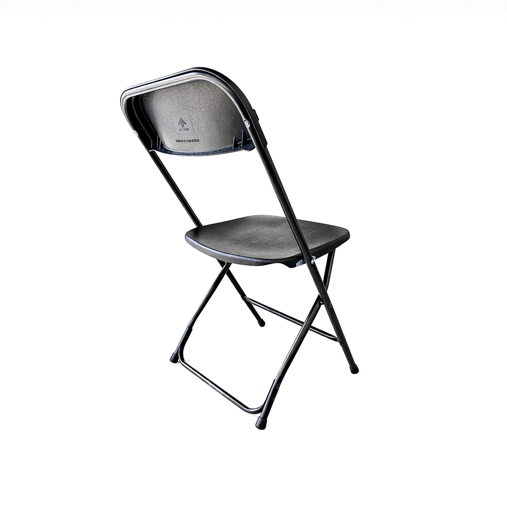 Paquete 4 Sillas Plegables Negras Plástico Resistentes