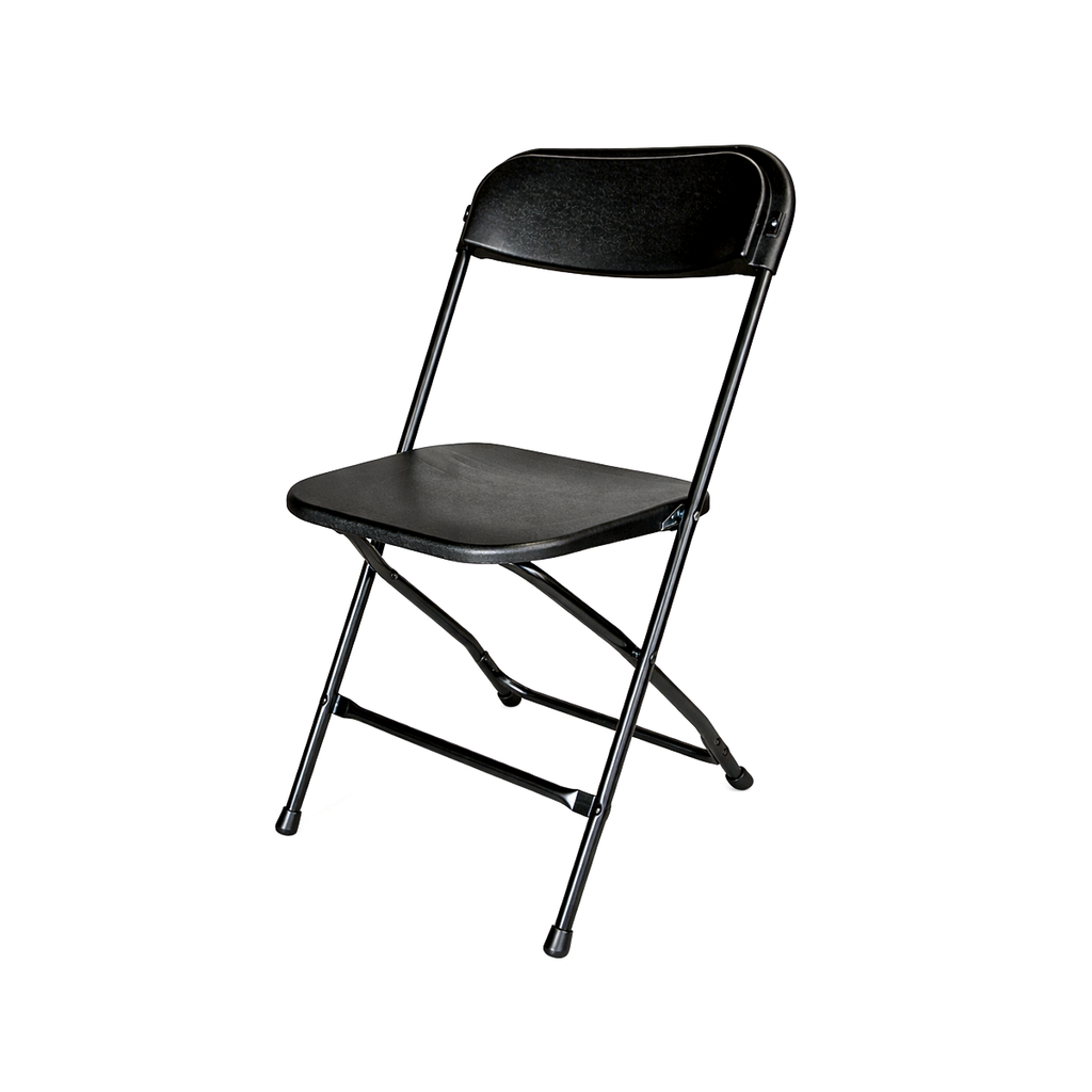 Paquete 4 Sillas Plegables Negras Plástico Resistentes