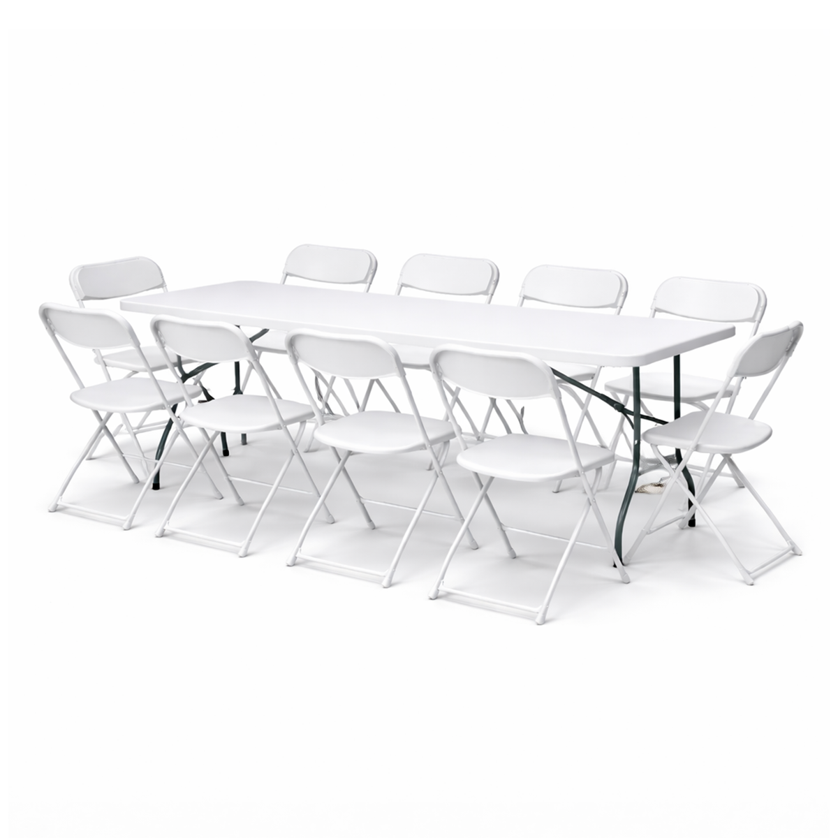 Paquete 10 Sillas Plegables Blancas Plástico Resistentes
