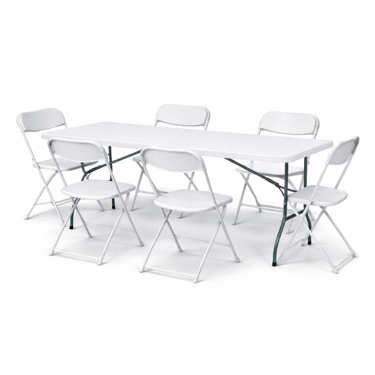 Paquete 6 Sillas Plegables Blancas Plástico Resistentes